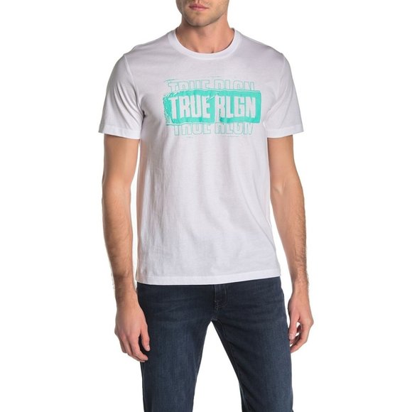 True Religion Other - True Religion Men's True RLGN Triple Logo Graphic Tee T-Shirt in White